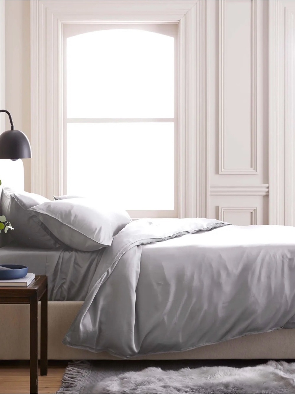 Quince Bamboo King Size Duvet Cover - Light  Grey